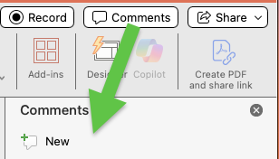 screenshot of comments icon and text