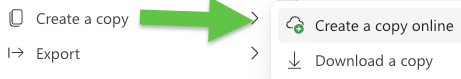 Screenshot of Create a Copy for PowerPoint Online