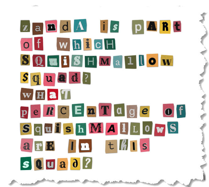 Zanda Note: Zanda is part of which squishmallow squad? What percentage of squishmallows are in this squad?